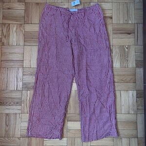 Women’s Red and White Gingham Pants